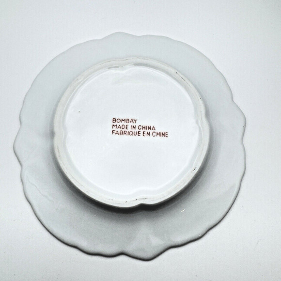 Vintage Bombay China Blue White Summerhill Pattern Saucers Set of 2 Replacement - Picture 3 of 8